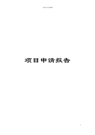 项目申请报告模板