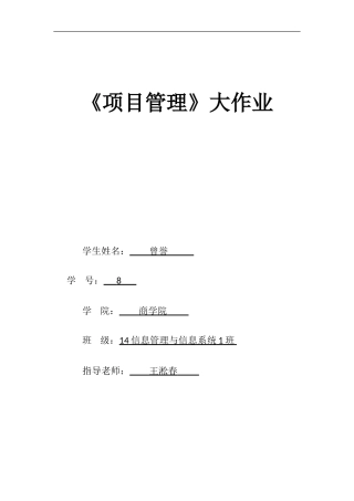 项目管理大作业