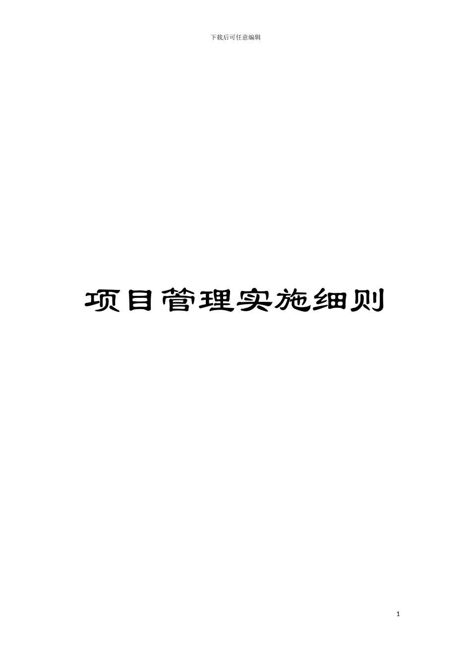项目管理实施细则模板_第1页