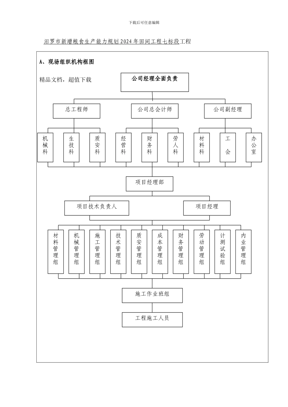 项目管理机构说明_第1页