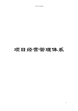 项目经营管理体系模板