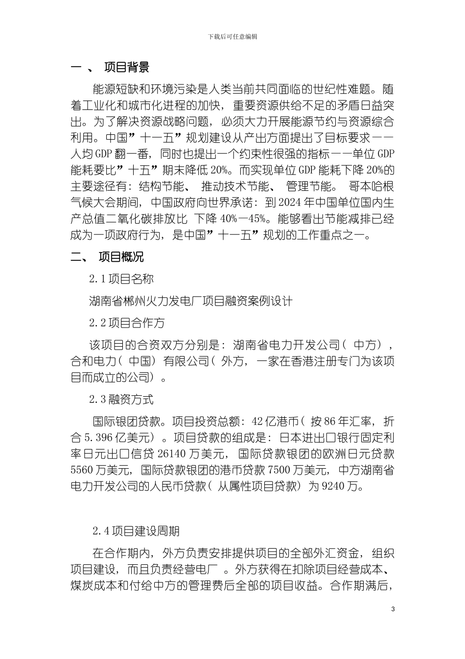 项目融资方案设计模板_第3页