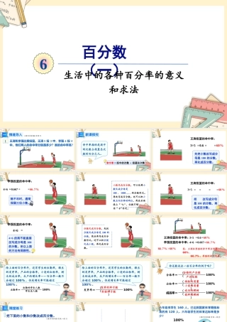 人教版六年级上册数学-2024-2025学年度-6.2生活中的各种百分率的意义和求法 教学课件