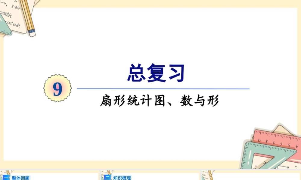 人教版六年级上册数学-2024-2025学年度-总复习-第5课时 扇形统计图、数与形 教学课件