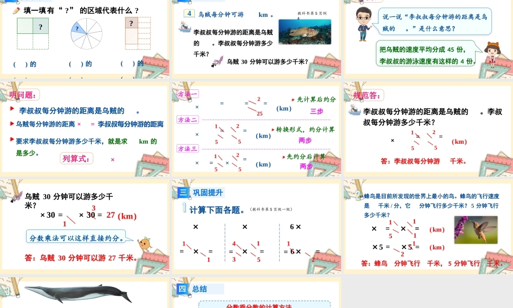 人教版六年级上册数学-2024-2025学年度-第一单元 第4课时 分数乘法的简便算法 教学课件