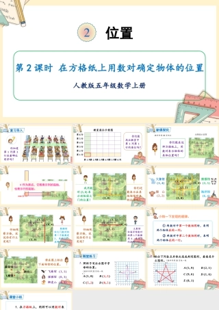 人教五上数学-2024-2025学年度-第二单元 第2课时 在方格纸上用数对确定物体的位置 教学课件