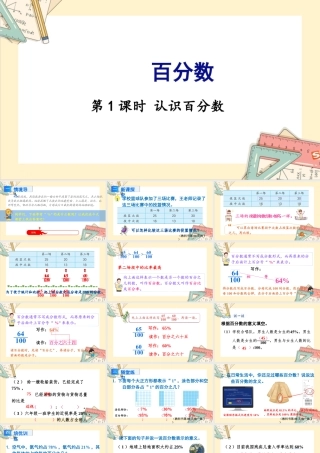 苏教版六年级上册数学-2024-2025学年度-6.1认识百分数 教学课件