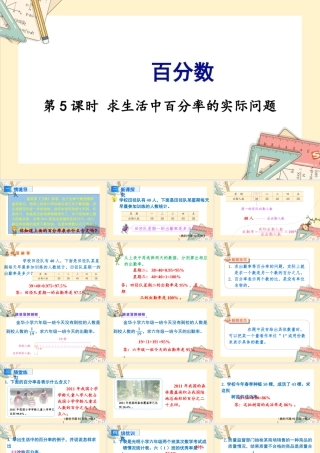 苏教版六年级上册数学-2024-2025学年度-6.5求生活中百分率的实际问题 教学课件