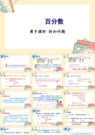 苏教版六年级上册数学-2024-2025学年度-6.9折扣问题 教学课件