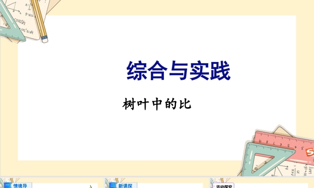 苏教版六年级上册数学-2024-2025学年度-综合与实践 树叶中的比 教学课件