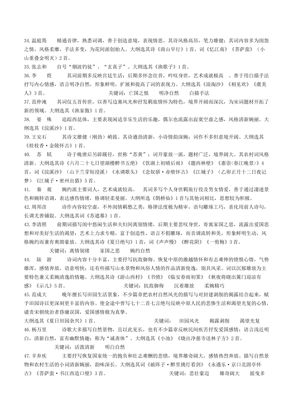 新大纲180首必背作品诗人风格简介_第3页