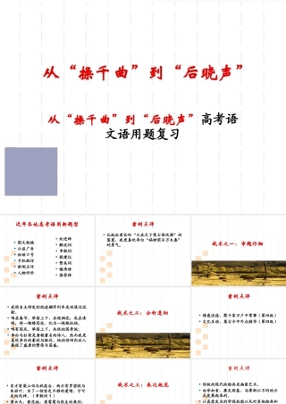 从“操千曲”到“后晓声”高考语文语用题复习