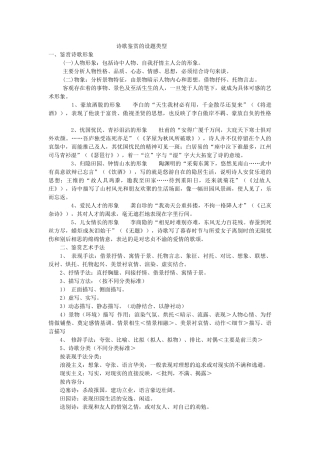 高考复习方法：诗歌鉴赏的设题类型