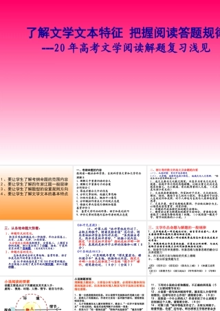 高考散文阅读了解文学文本特征 把握阅读答题规律