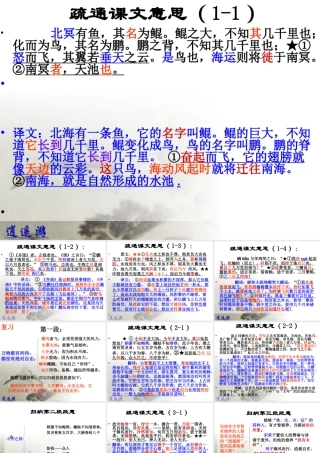 逍遥游疏通课文意思