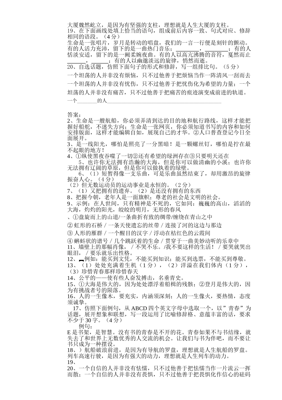 仿写练习高考语文_第3页