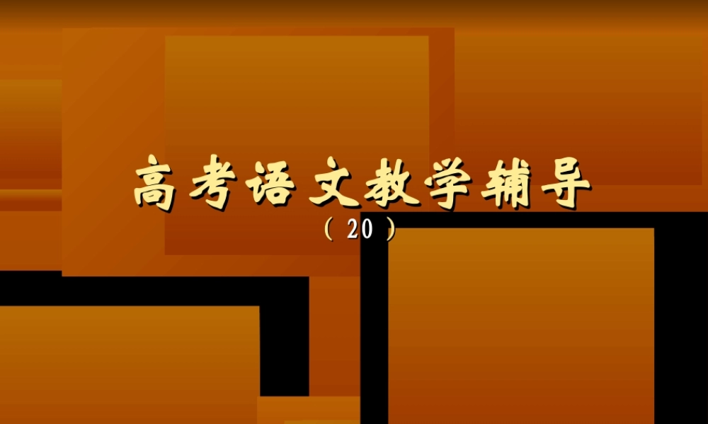 上午高考语文教学辅导