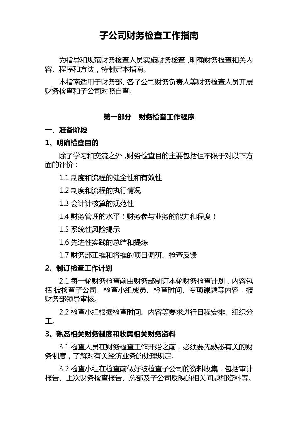 子公司财务检查指南—模板_第1页