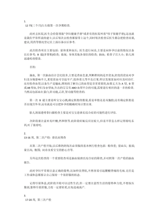 孕妇孕期检查项目