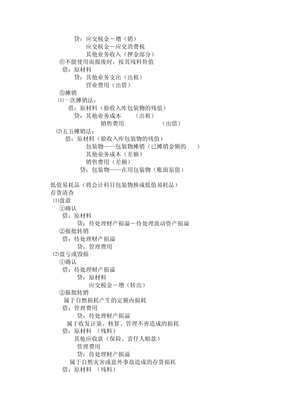 存货会计分录以及存货的计价方法_第3页