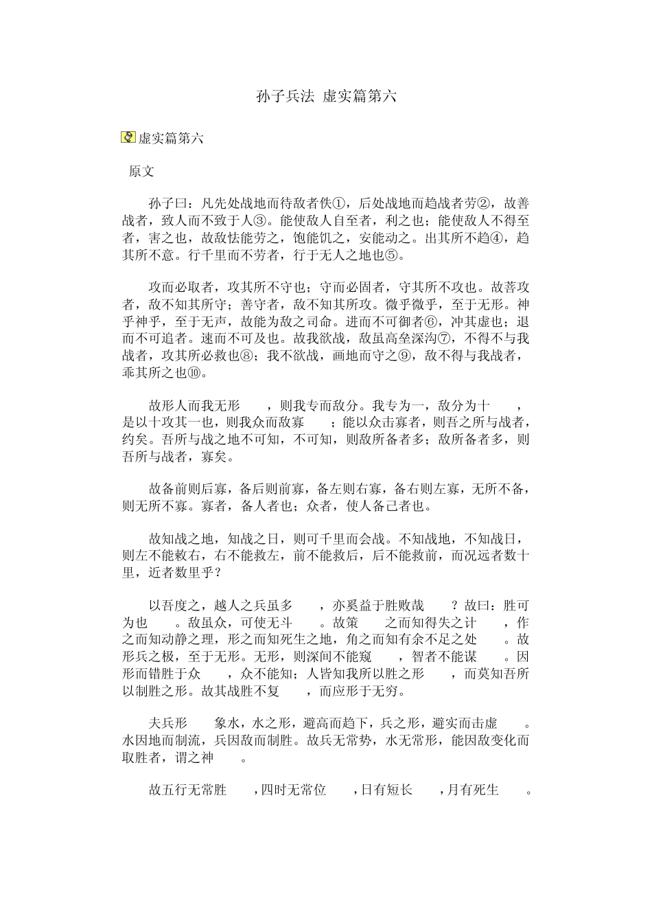 孙子兵法虚实篇第六_第1页