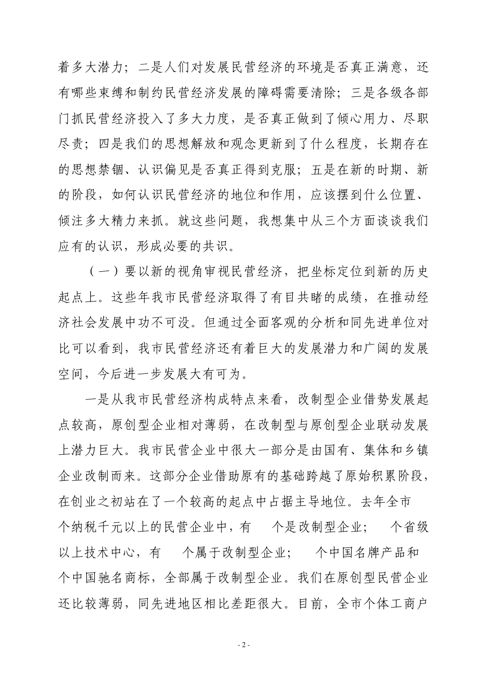 孙永春同志在全市加快发展民营经济动员大会上的讲话_第2页