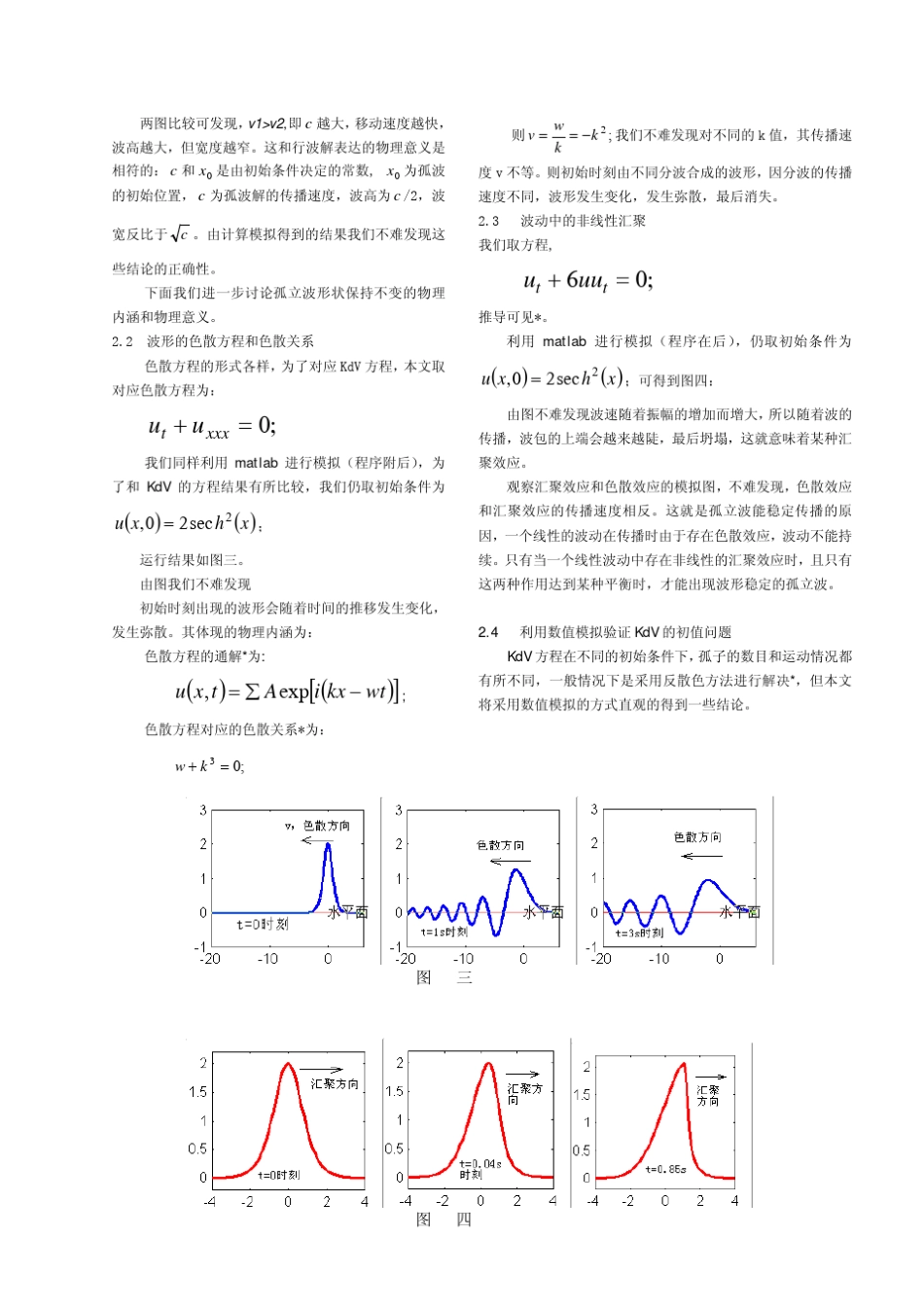 孤立波的matlab的数值计算和模拟_第2页