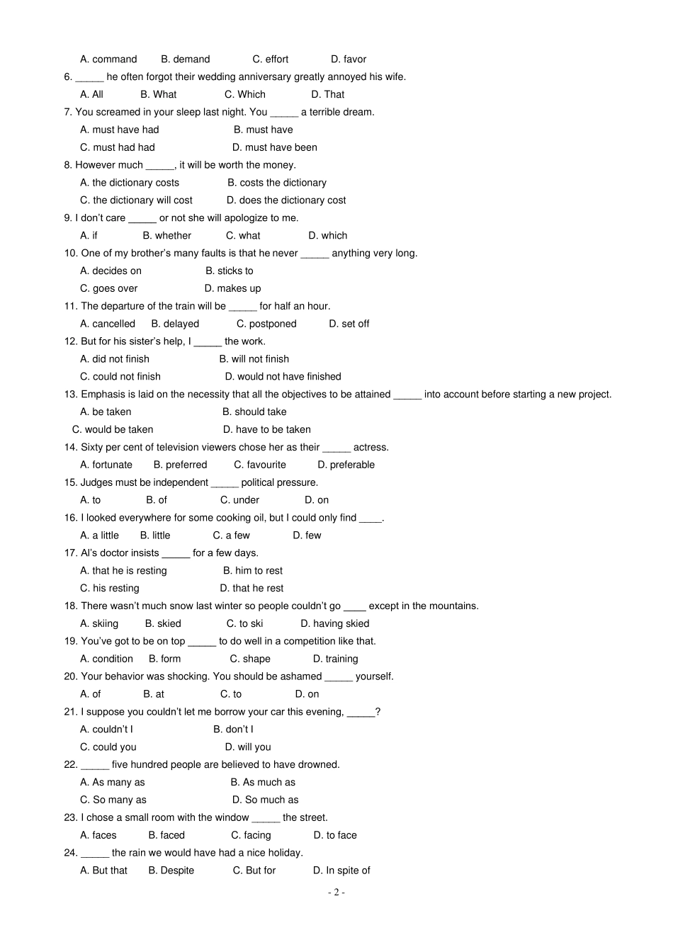 学位英语复习资料_第2页