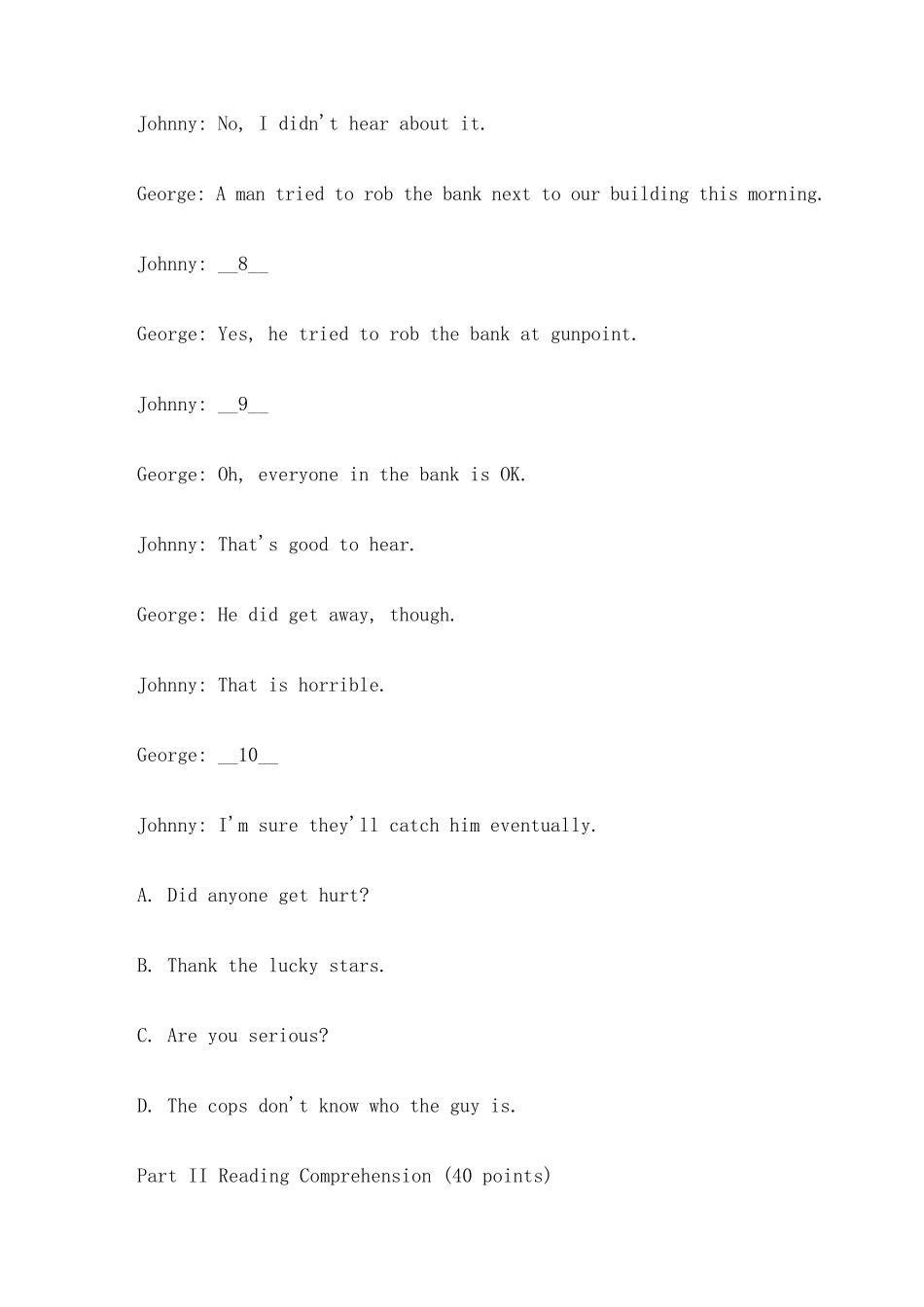 学位英语考试真题答案全国卷_第3页