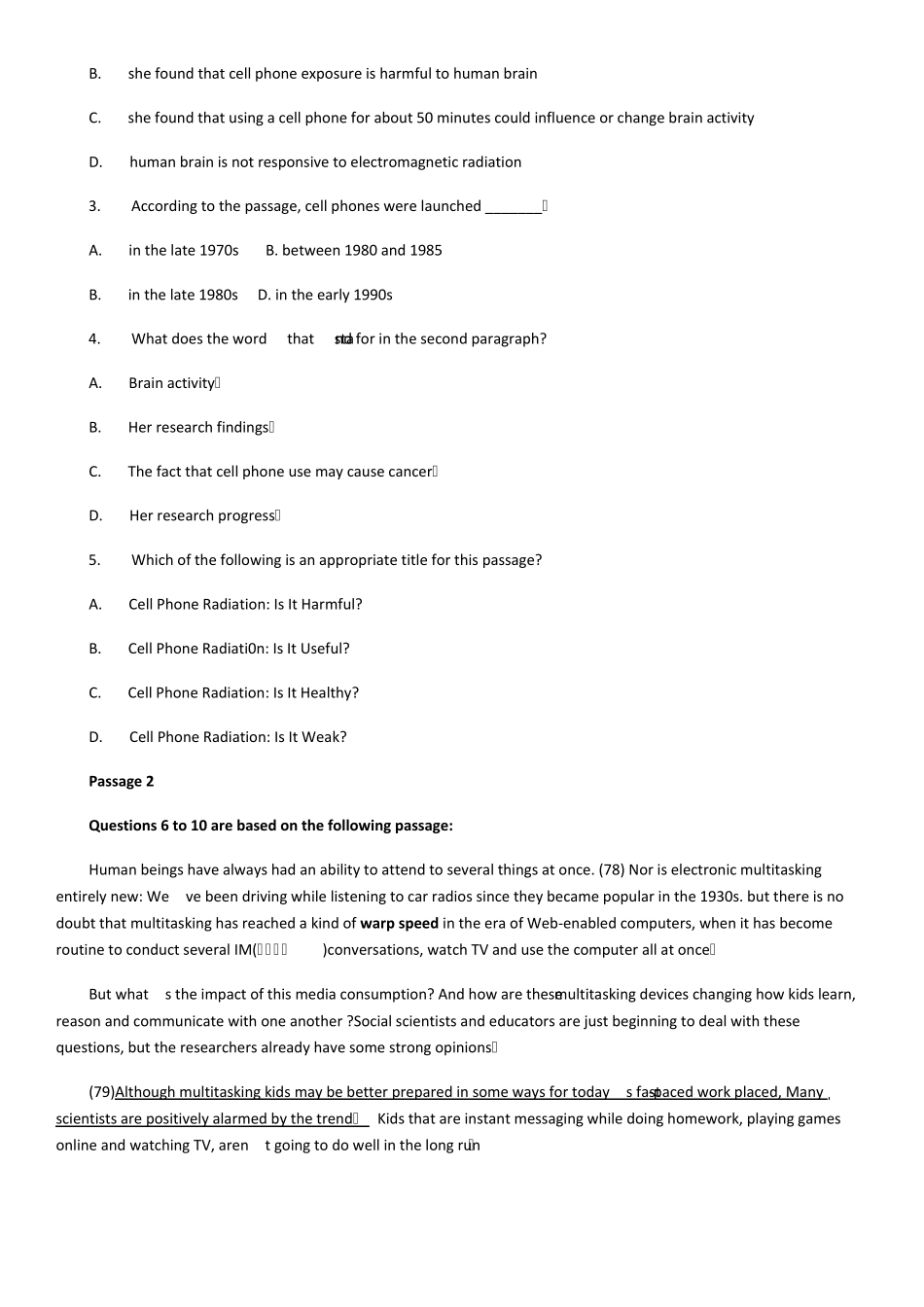 学位英语考试练习题_第2页