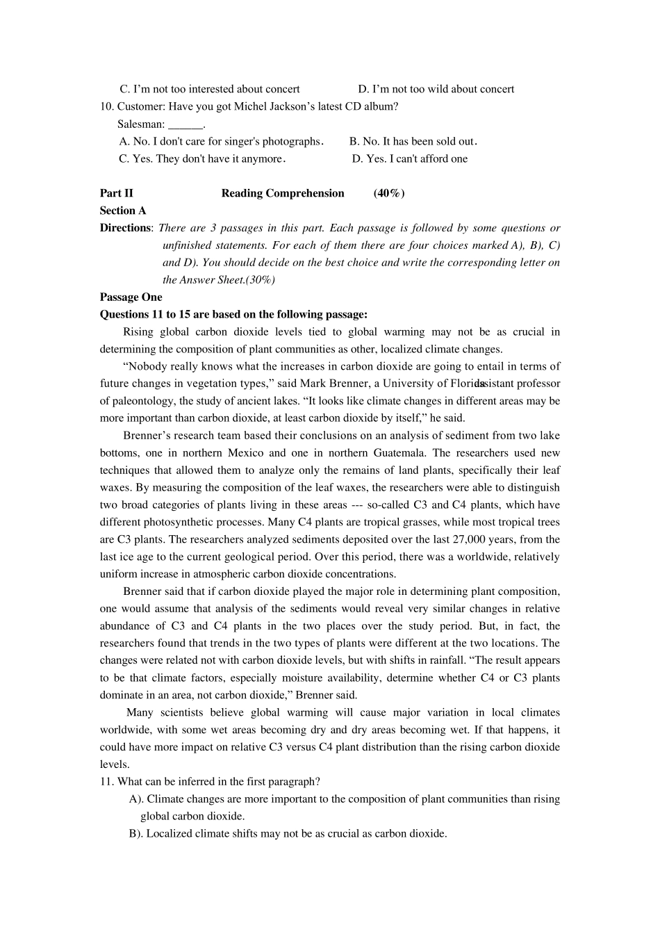 学位英语试题及答案_第3页