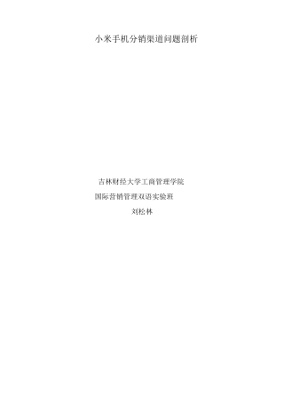 小米手机分销渠道剖析