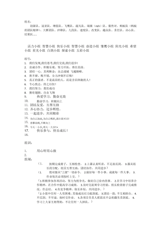 小组_合作_组名_组训_组号