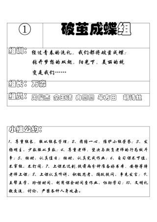 小组名及组训