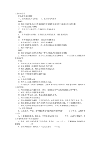 小组团队规章制度