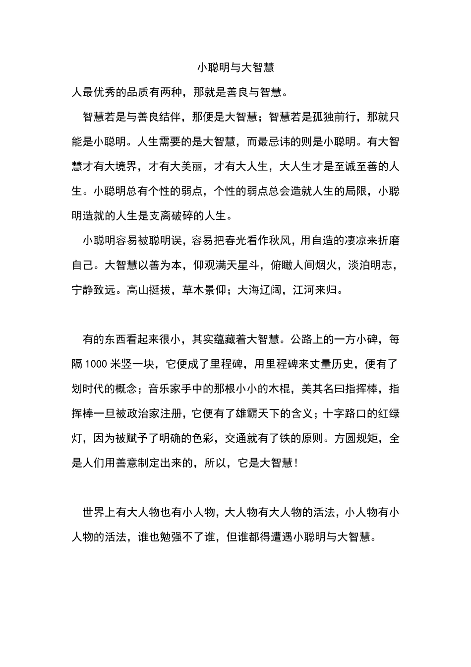 小聪明与大智慧_第1页
