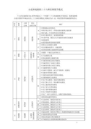 小说和戏剧的三十六种经典情节模式