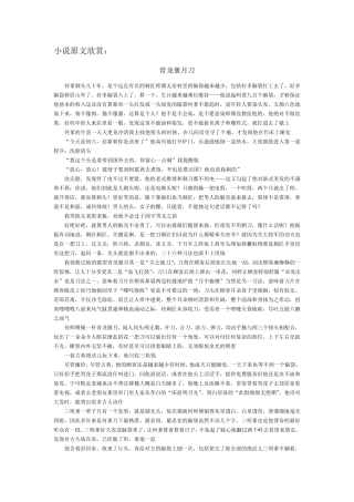 小说文学评论实例