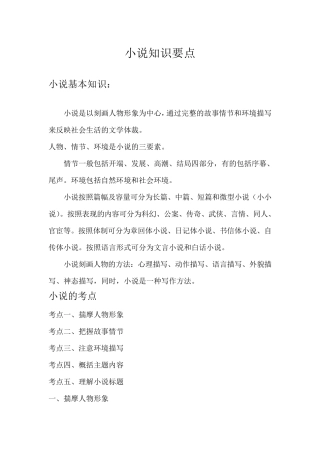 小说知识要点