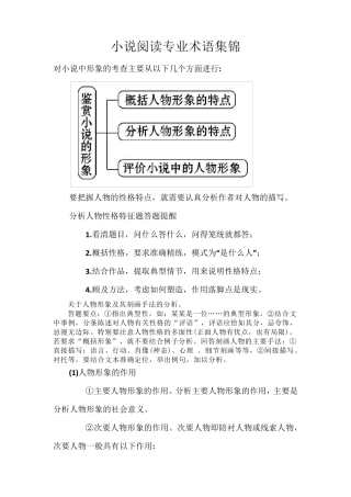 小说阅读专业术语集锦