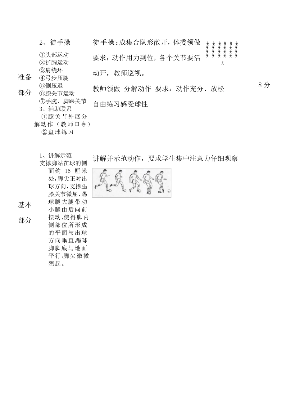 小足球脚内侧传球教学设计_第3页