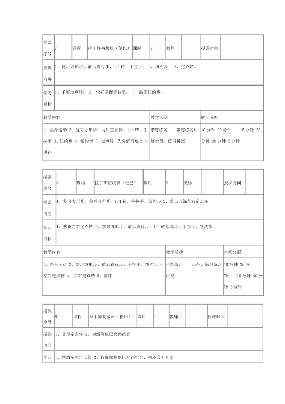 少儿初级拉丁舞教案1_第3页