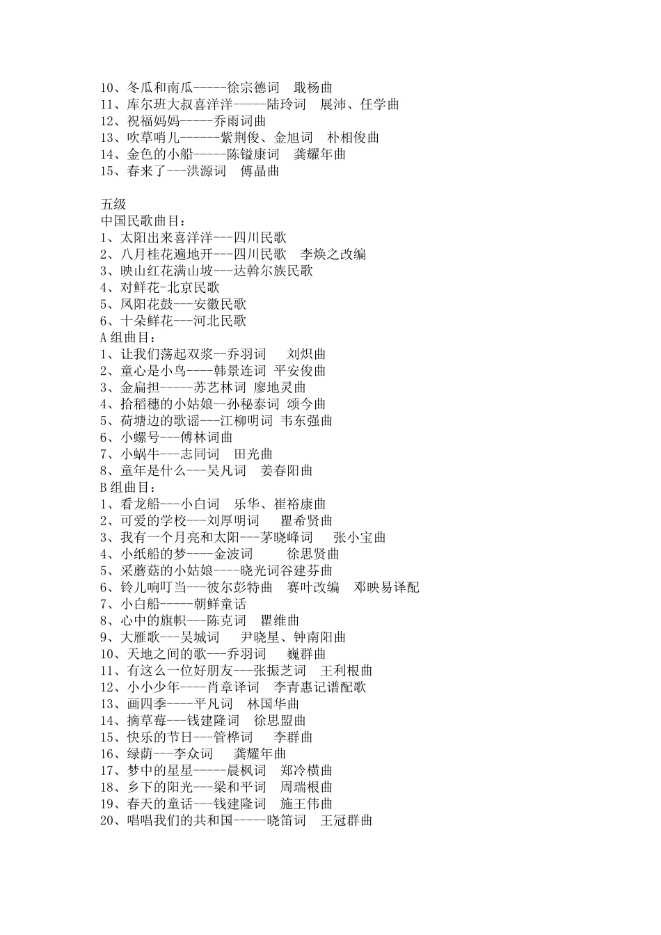 少儿声乐考级曲目目录_第3页