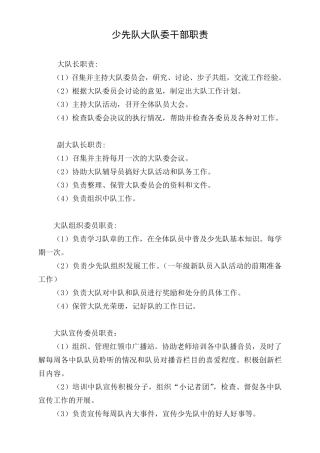 少先队大队委干部职责