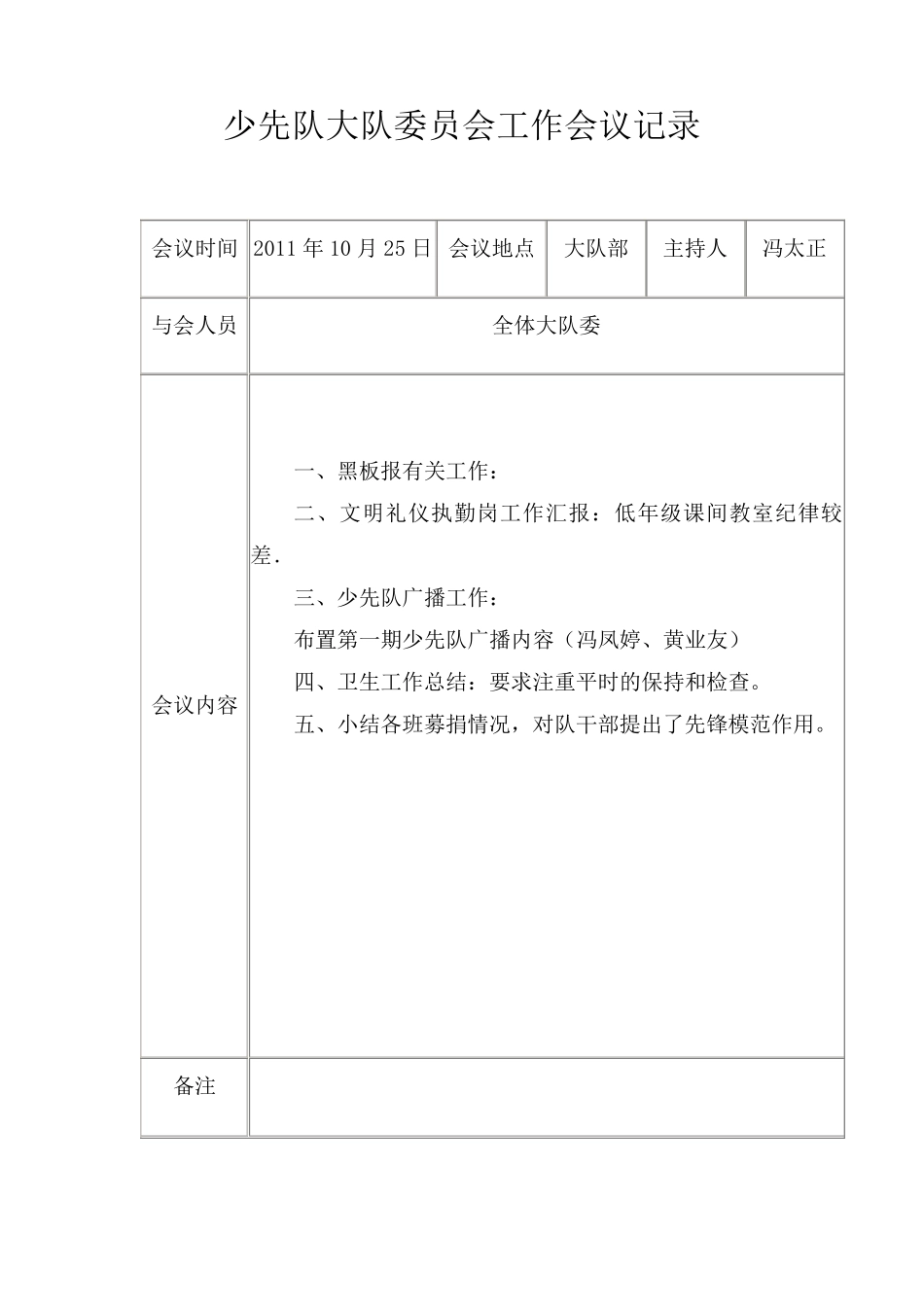 少先队大队工作会议记录_第2页