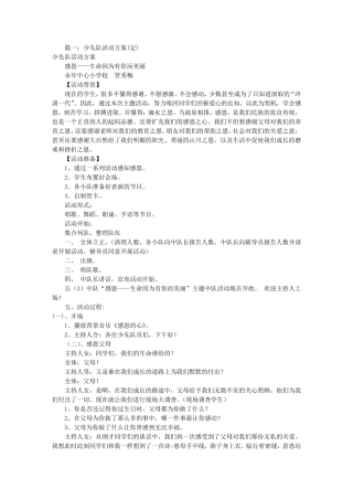 少先队活动方案(共4篇)