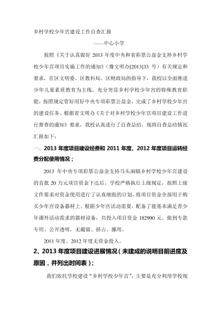 少年宫自查报告