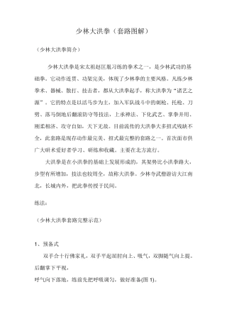 少林大洪拳(套路图解)