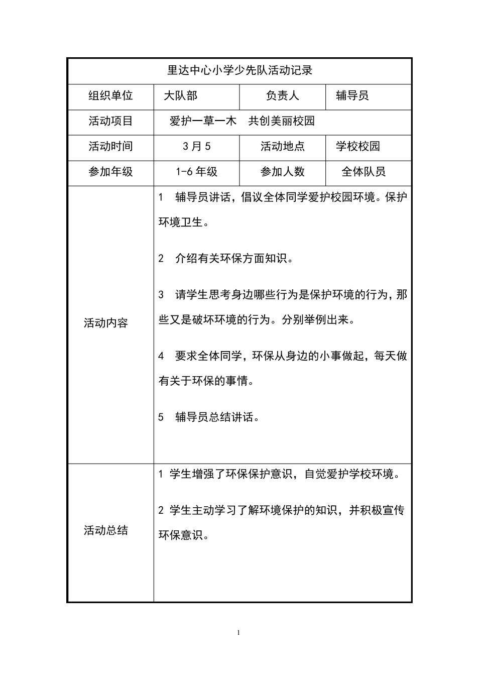 少队活动记录_第1页