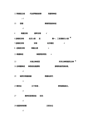 尔雅《西方文化概论》判断题